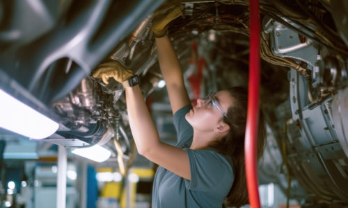 Individual working on engine