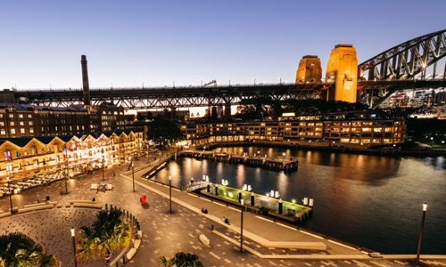 Aerial View Watersedge And Harbour Bridge