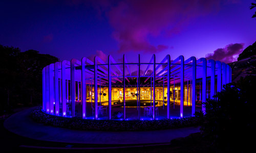 Illuminated outdoor photo of at The Calyx at night