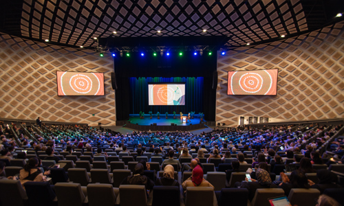 Opening ceremony auditorium view of ISPRM World Congress event at the ICC Sydney