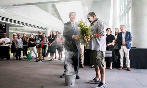 Smoking ceremony at the ICC Sydney