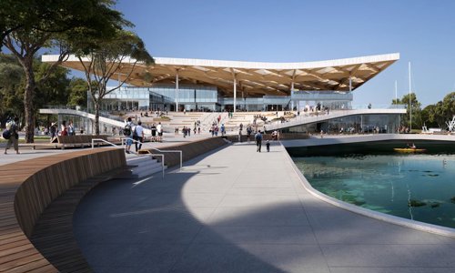 Artist render of the Sydney Fish Market waterfront view