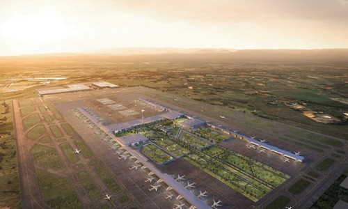 Proposed aerial view of Bradfield Western Sydney Airport